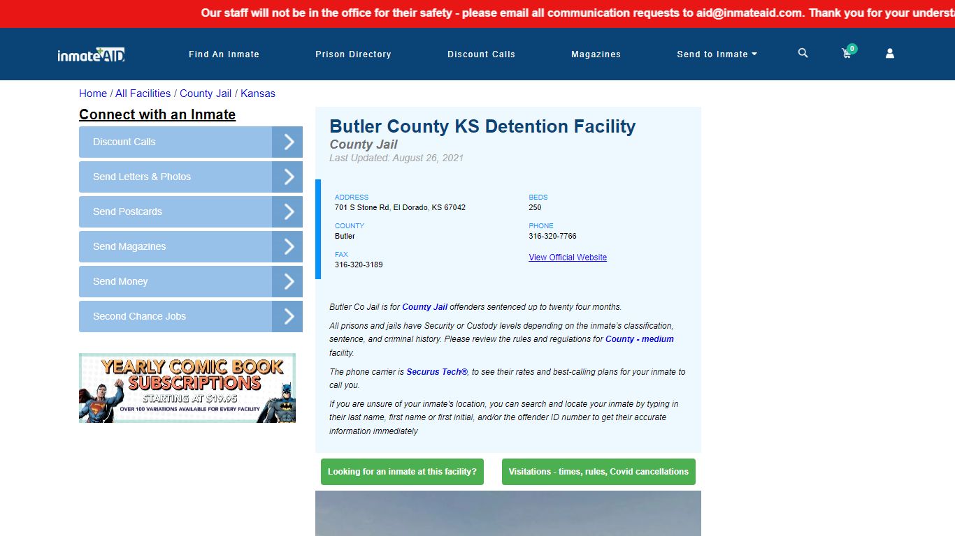 Butler County KS Detention Facility - Inmate Locator - El ...