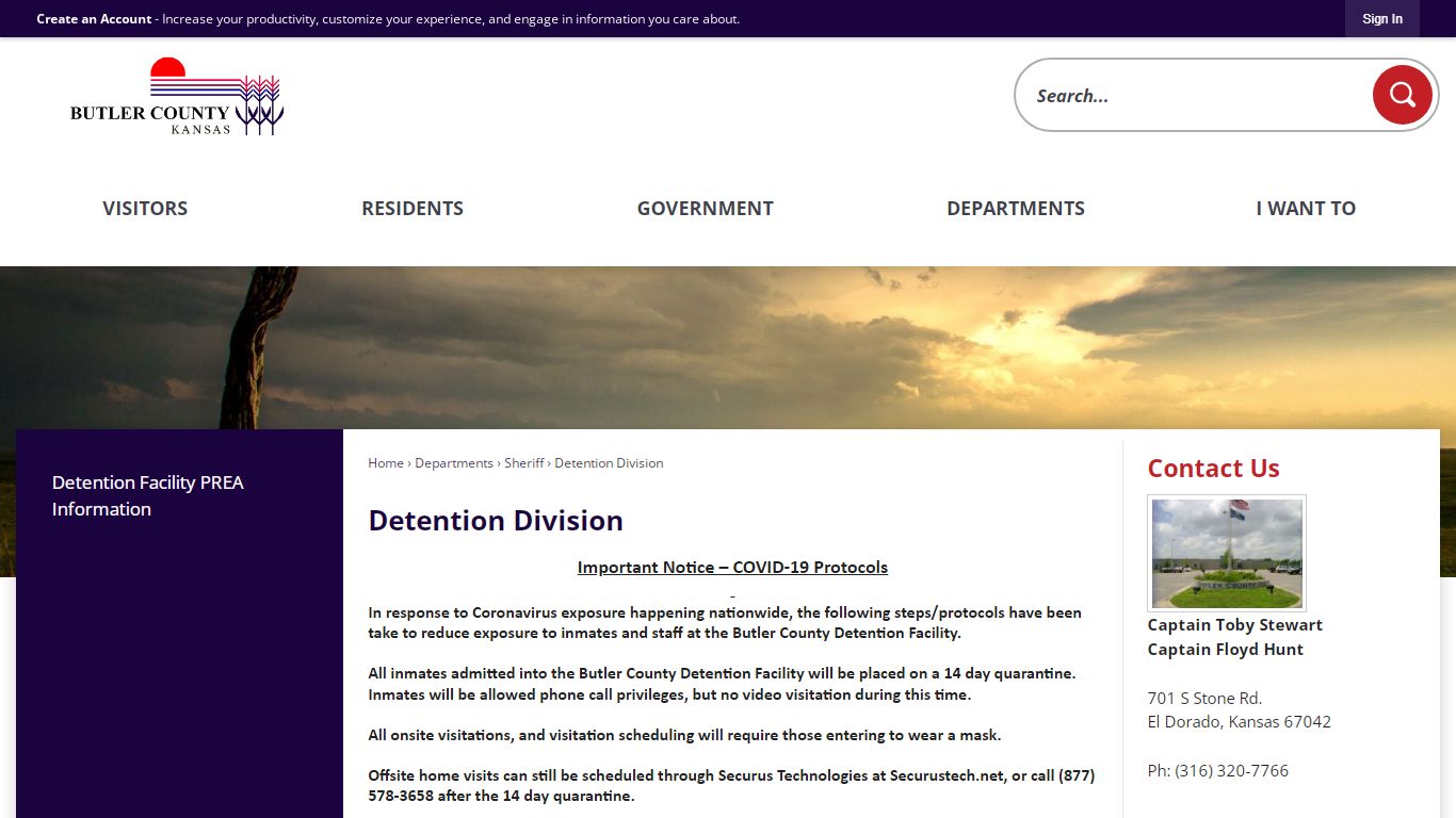 Detention Division | Butler County, KS - Official Website